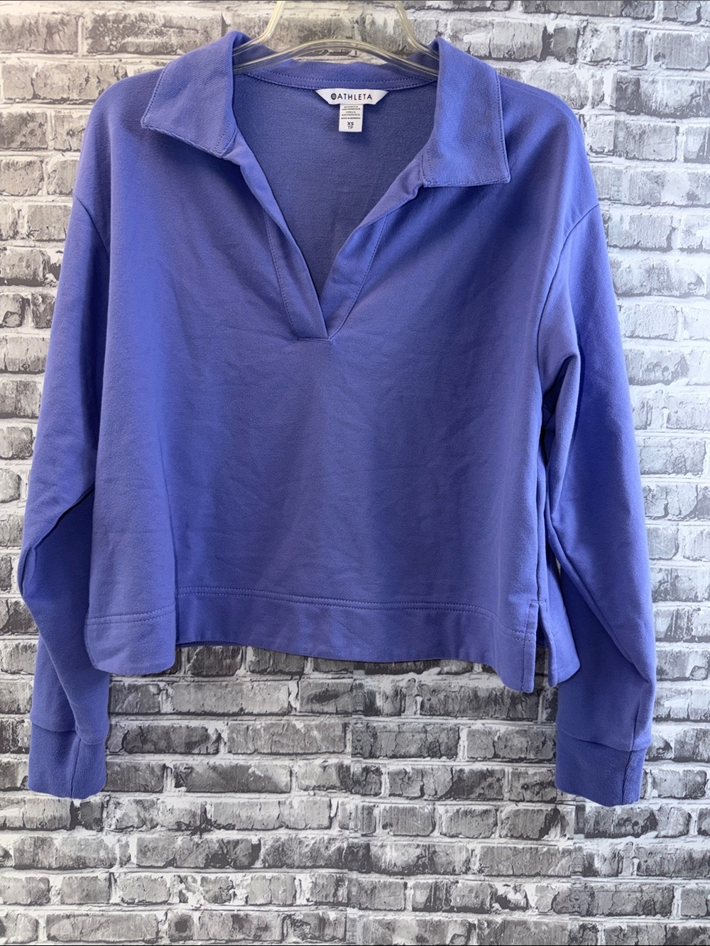 Athleta Violet Open V-Collar Pullover Sweatshirt
